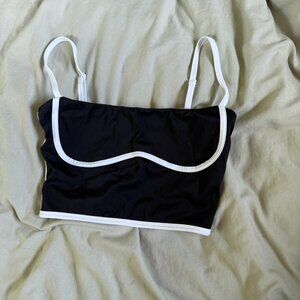 black bustier workout top